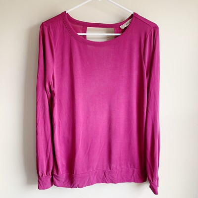Loft Pink Wrap Bar Back Long Sleeve Top Size Small NWOT