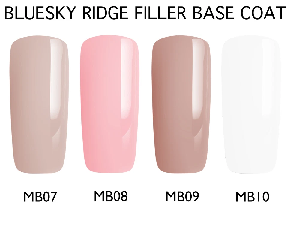 BLUESKY GEL NAIL POLISH RIDGE FILLER BASE COAT MB07 - MB10 ,UV LED SOAK OFF