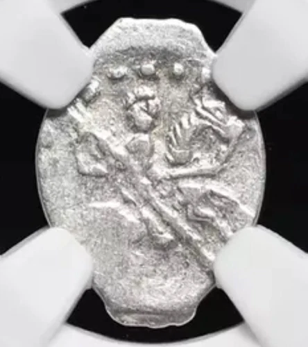 RUSSIA Ivan IV "The Terrible", 1533-1584. Silver Kopek Horse Rider Coin NGC XF