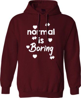 Normal Is Boring Hoodie Autism Awareness Kids Raise Together Birthday Gifts