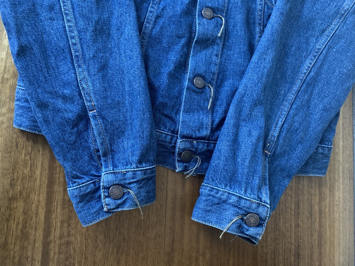 $390 Acne Studios Made in Italy 1998 Dark Blue Trash Denim Trucker 