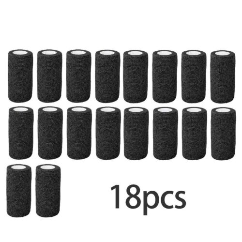18 Rolls Cohesive Elastic Bandage Adhesive Wrist Ankle Gauze Tape Vet Wrap 10cm - Picture 13 of 26