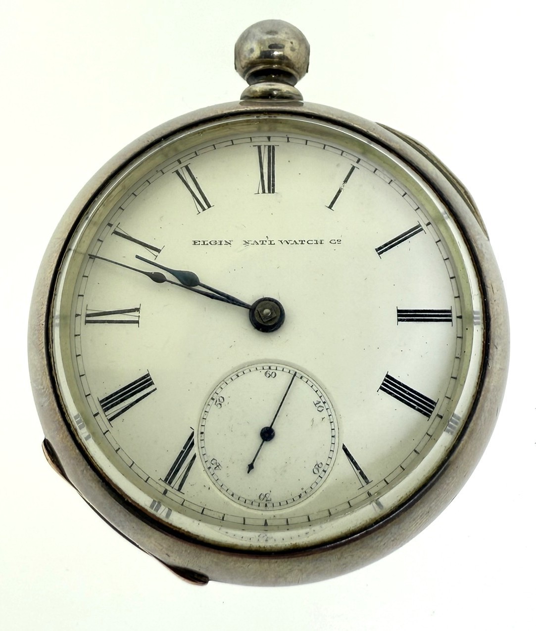 Antique 1887 Elgin Grade 13 18s Pocket Watch 11J Key Wind Coin Silver