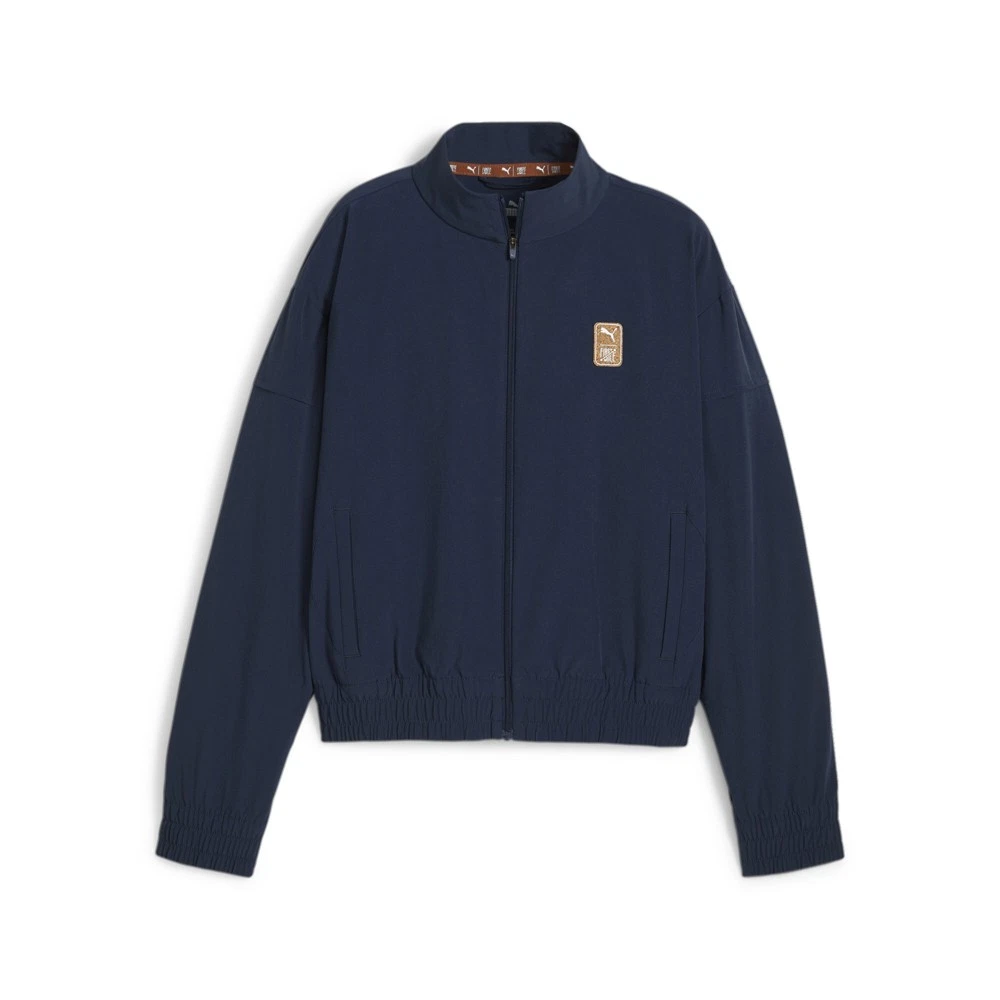 Giacca PUMA First Mile X tessuto full zip donna blu casual atletica capospalla 52