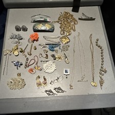 Women’s Fashion Costume Jewelry Mixed Lot 50+ Multicolor Earrings Necklace More
