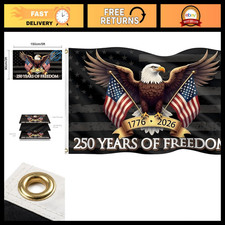 250th Anniversary American Flag 3x5 Ft Double-Sided Eagle Design, 100 Polyester