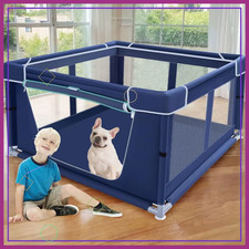 New 42x42x25.6in Pet Playpen with Gate Indoor Outdoor Dog Fence Puppy Safety Pen