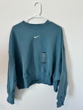 Womens Nike Sportswear Fleece Oversized Crew Neck Sweatshirt Blue-DQ5761-006