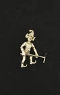 Vintage Unmarked Gold Tone Pixie Elf Raking Pin Brooch Costume Jewelry