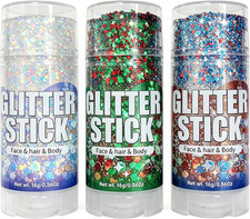 3Pcs Body Glitter Stick, Sparkly Face Glitter Makeup