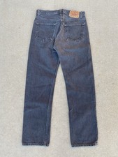 Vintage 1980s Made In USA Levi  s 501 Denim Jeans Black 30x30 Straight Fit