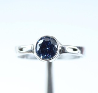 Black Friday Gift 1.29 Ct Blue Round Diamond Solitaire Certified Ring