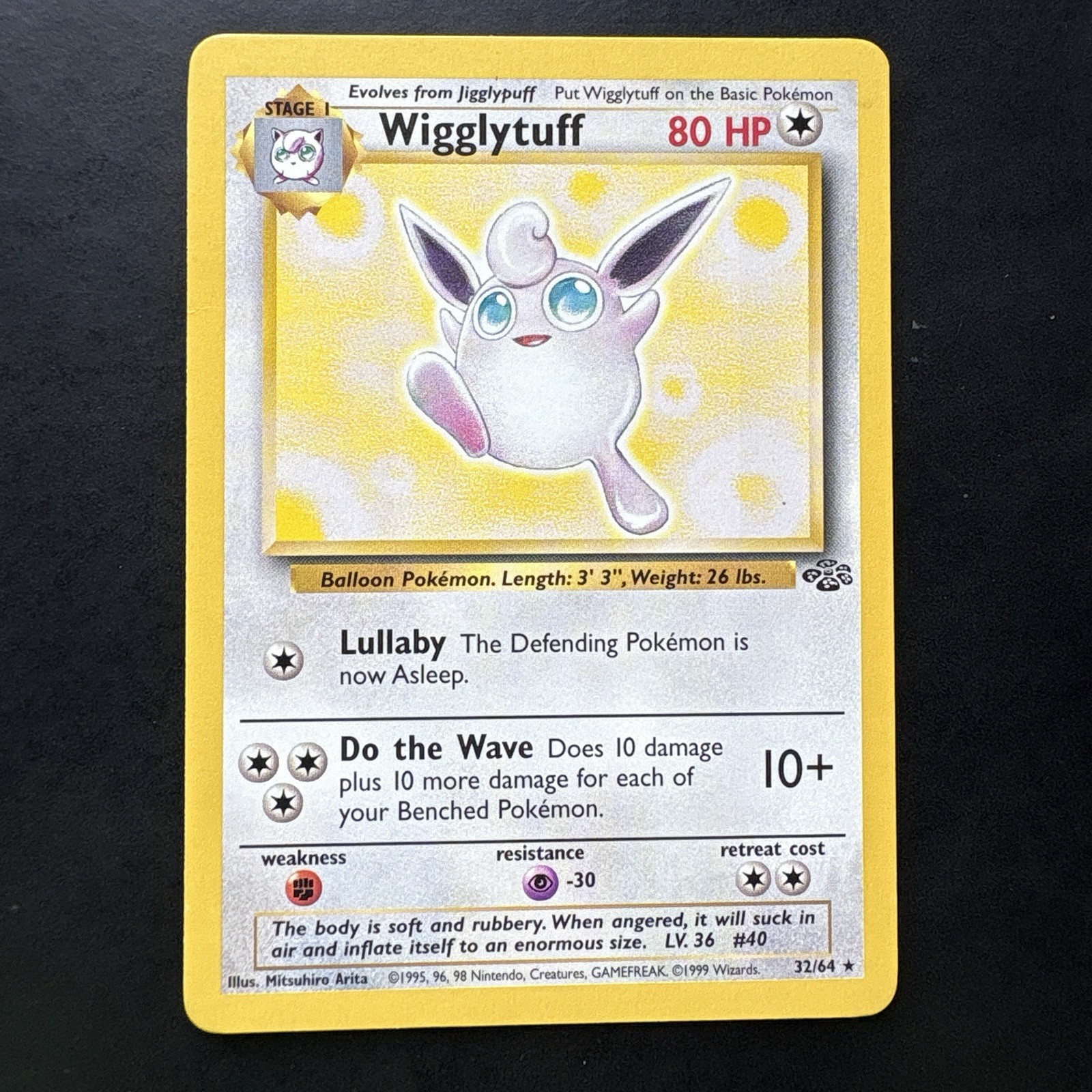 Pokémon TCG Wigglytuff Jungle 32/64 Unlimited Non Holo Rare NM Vintage WotC