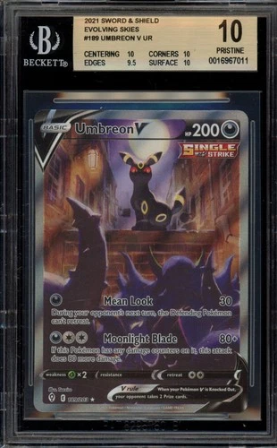 Pokemon Umbreon V Evolving Skies Full Alt Art #189 BGS 10 Pristine