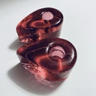 Blenko Glass 6128 Rose Teardrop Candle Holders – Pair – 1960s Wayne Husted