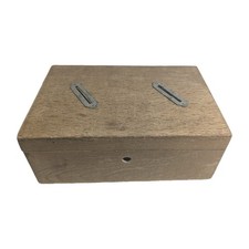 Vintage Wooden Money Box Twin Coin Slot Savings Bank RusticPrice