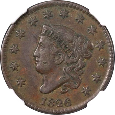 1826 Large Cent NGC XF40 BN N.4 R.2- Superb Eye Appeal Strong Strike