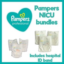 Pampers NICU diaper bundles. includes 3 diapers and hospital ID band. P2 and P3