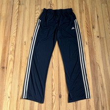 Kids Adidas Navy Blue Track Pants Athletic Athletic Size L y2k three stripe
