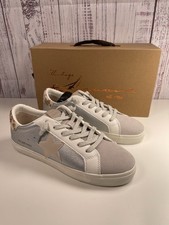 New Vintage Havana Meera White Sneakers Silver Snake Beige Star Women s Size 7.5