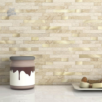 3D selbstklebende Fliesen Mosaik Küche Bad Ziegel Stein Marmor Wand PVC 10 f