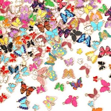 120 Pcs Butterfly Charms for Jewelry Making Butterflies Charms