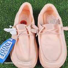 Hey Dude Wendy Funk Mono Blush Women's Size 6 Casual Shoes Barbicore Canvas Pink