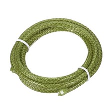 5mm Round Braided Leather Jewelry Cord, Army Green (1.1Yd)