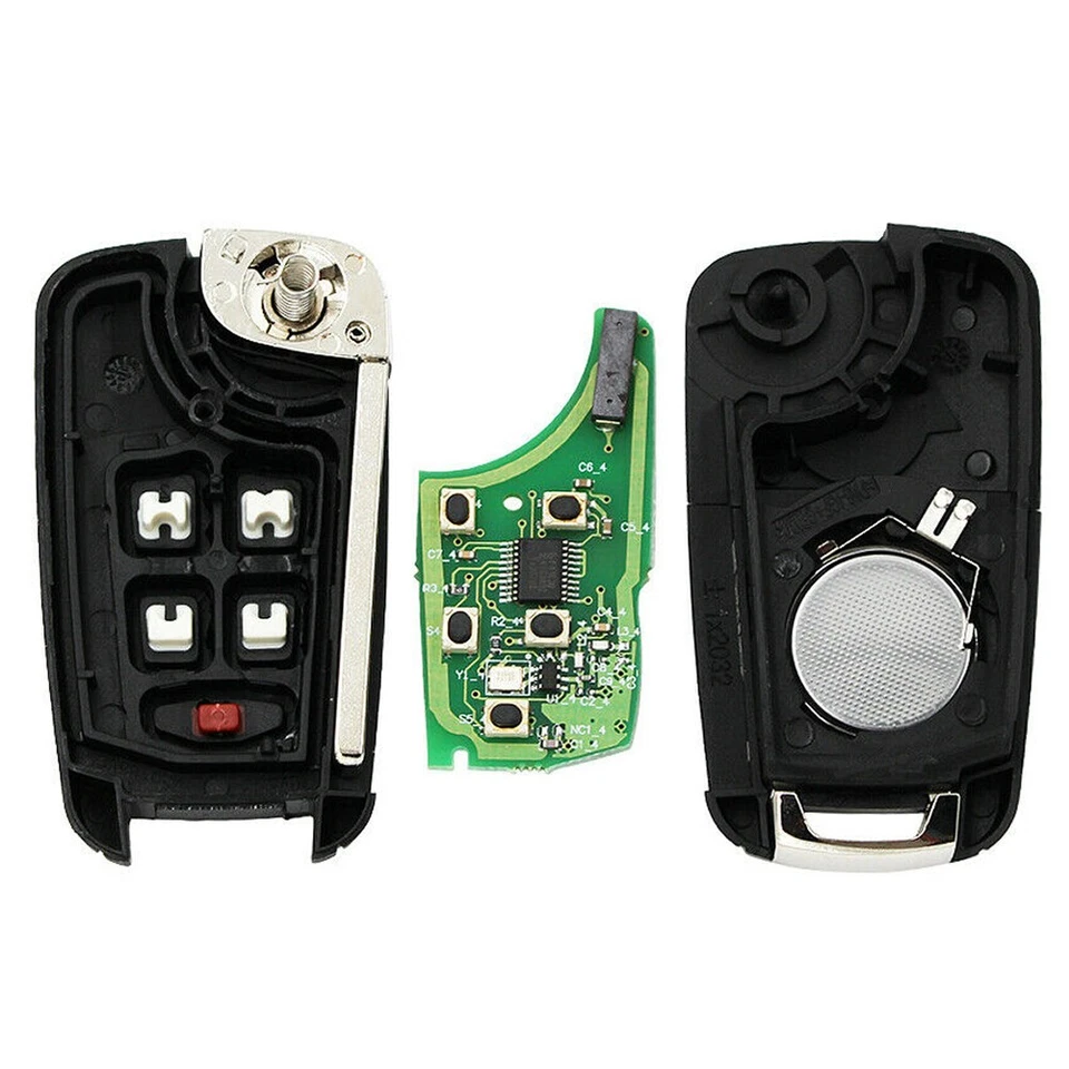2PCS Flip Key Keyless Entry Remote Fob For Chevrolet 5-Button with Remote Start - Image 4 of 4
