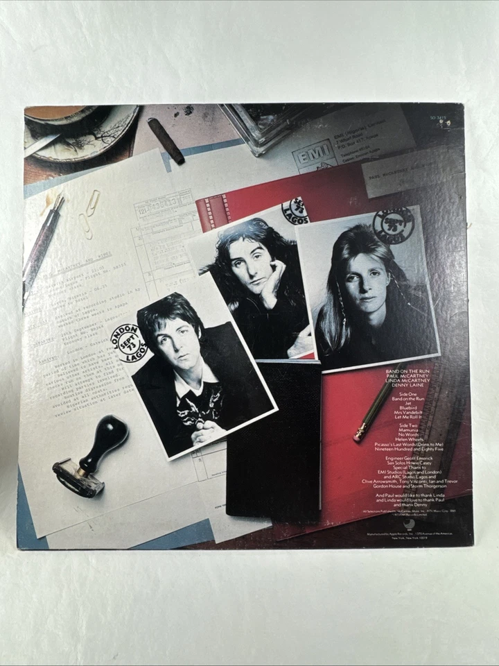 Paul McCartney & Wings Band On The Run 1973 1st Press W/ Poster Vinyl Lp SO 3415 - Image 2 of 4