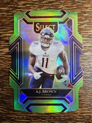 2021 SELECT LIME GREEN DIE CUT /349 CLUB LEVEL AJ BROWN TITANS