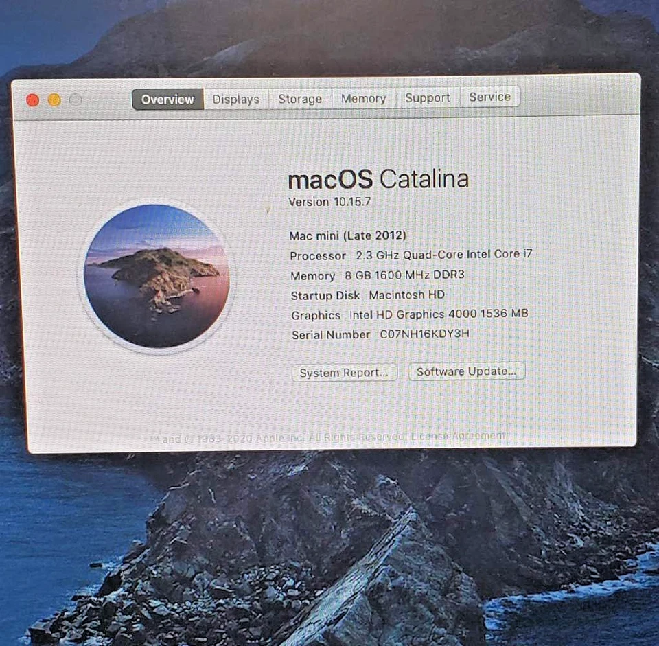 Apple Mac mini A1347 late 2012, i7 2.3 GHz 8GB RAM 1.12TB Fusion drive, OS 10.15 - Image 3 of 4