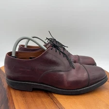 Allen Edmonds Park Avenue Shoes Mens 10 Burgundy Leather Cap Toe Oxford Dress