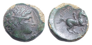 Kings of Macedon Philip II AE18mm. 6g 359 336 BC. Apollo Horseman