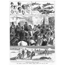 RUSSO TURKISH WAR Russian Advance across the Plain of Sofia - Antique Print 1878