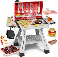 Kids Toys Kitchen Playset, BBQ Grill Playset with Smoke, Sound Light, Toy Gril