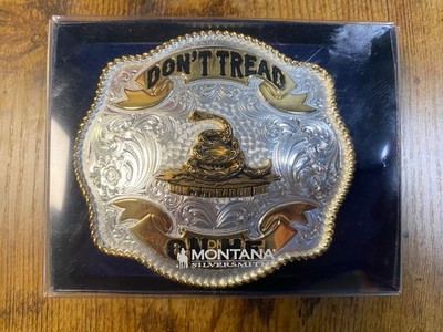 Montana Silversmiths Don't Tread On Me Western Americana Rattlesnake Belt Buckle