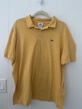 VTG 90' Lacoste Regular Fit Polo Shirt Men's 7 XXL Golden Yellow Peru