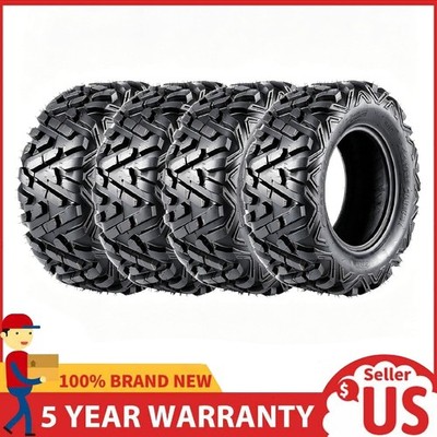 4pcs 25x8-12 Front & 25x10-12 Rear ATV Tires ,All Terrain Off-Road 6PR Mud Tires