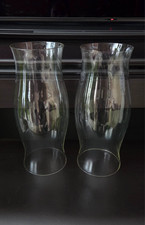   2 Clear Glass Hurricane Candle Shade Chimney Replacement Globe 11" Tall a 4 " W