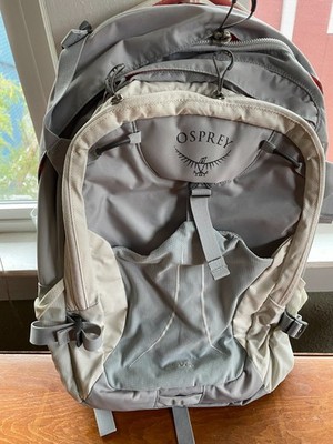 Osprey Nova 33L backpack with laptop pocket. Grey, white, orange. Good condition