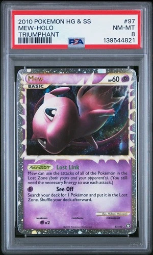 2010 Pokemon Triumphant Mew Holo #97 Heartgold & Soulsilver NM-MT PSA 8