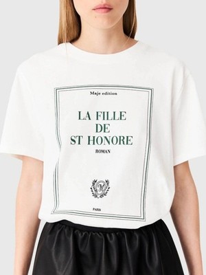 MAJE Oversized Short Sleeve Graphic T-Shirt Size  FR 0 /US XS