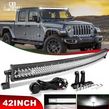 42inch LED Work Light Bar Quad Row Spot Flood Combo Driving OffRoad For Jeep SUV