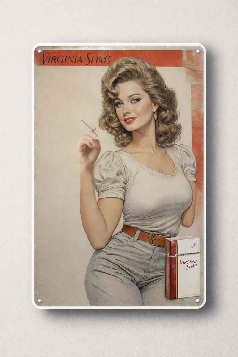 Virginia slims バージニアスリム 白水着 自販機プラ ポスター 1988年のバージニア・スリムの広告 : r/80s