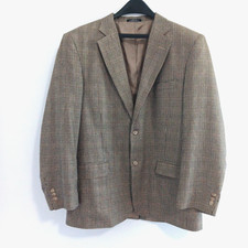 Austin Reed Blazer Mens 42R Glen Plaid Silk Wool 2 Button Sport Coat VTG Career