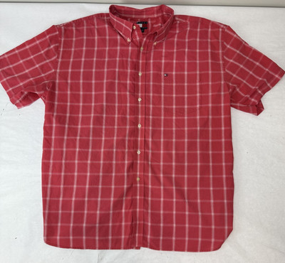Y2K Vintage Tommy Hilfiger Button Down Shirt XXL Logo Preppy Locker Loop Twee
