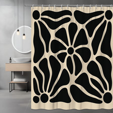 Stylish Black Floral Shower Curtain for Modern Bathrooms