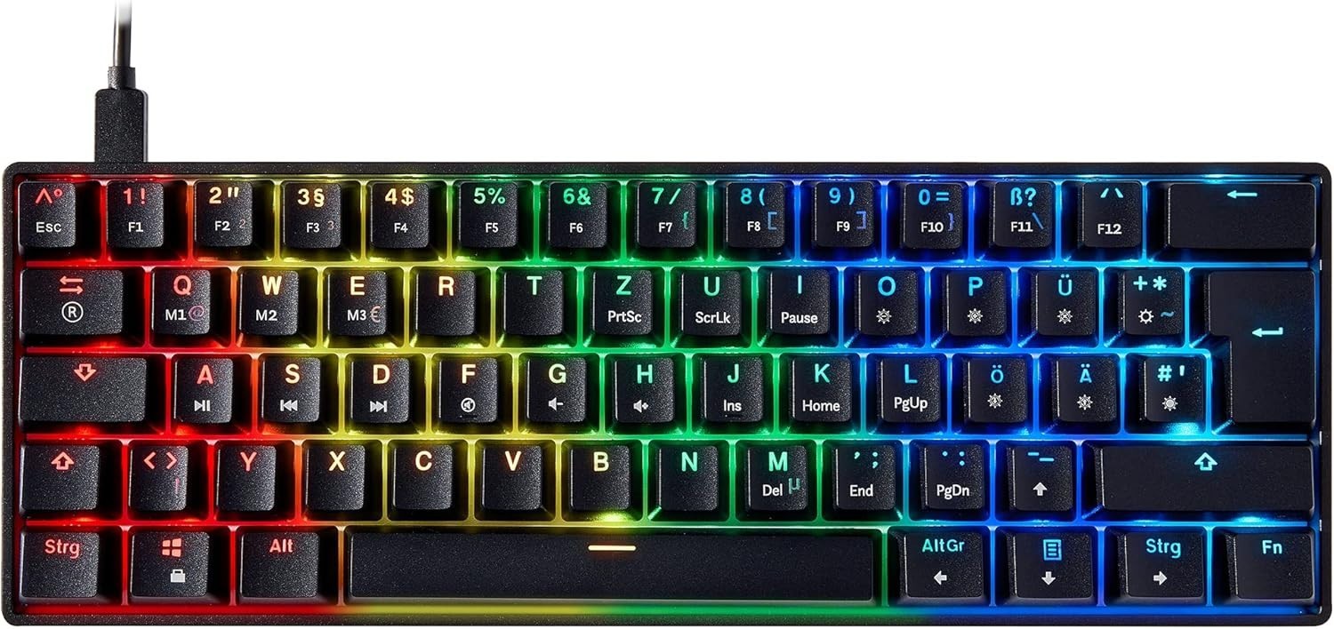 Teclado mecánico para juegos Mizar MZ60 Luna Hot-Swap - 62 teclas multicolor RGB