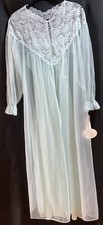 Vtg Kayser Vivana Nylon Chiffon Lace Nightgown  Robe Peignoir Set Small NWT